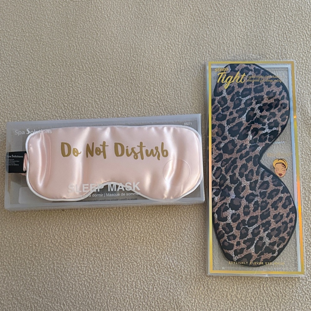 Pink and Leopard Print Sleep Mask Set